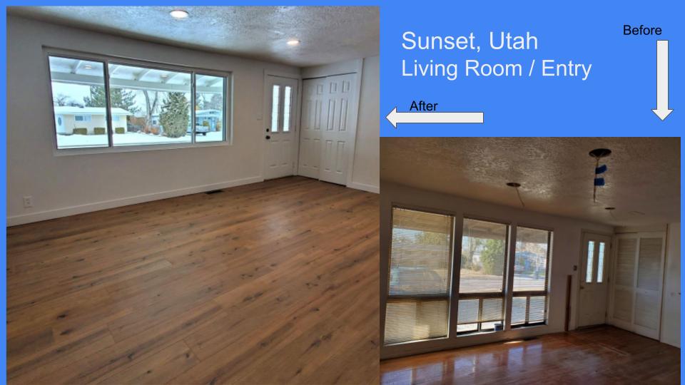 Before and After: Remodel of an entry area and living roomin Sunset, UT
